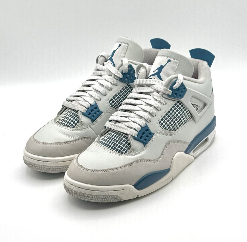 Air Jordan 4 Retro 2024 Military Blue And White Preowned Good Condition